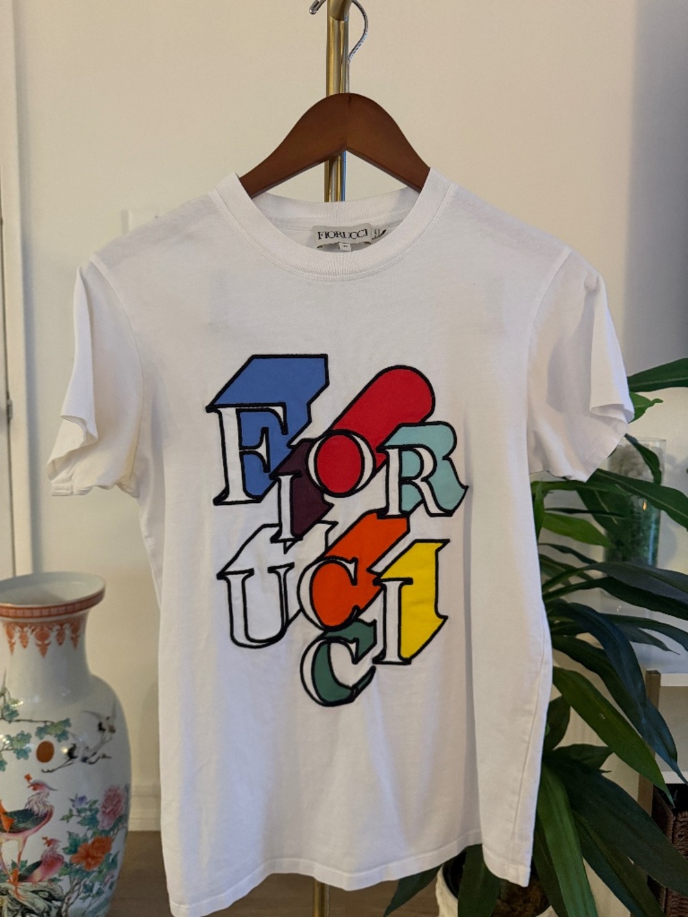 Fiorucci Multicolor Tumbled Logo T-Shirt | White | XS